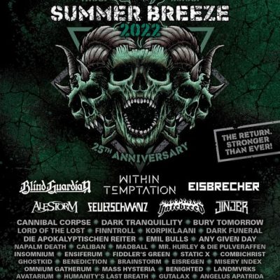 Summer Breeze 2022 Tag3: AMORPHIS, WITHIN TEMPTATION, ALESTORM, NAPALM DEATH, COMEBACK KID, LORNA SHORE, LORD OF THE LOST, BRAINSTORM, BLOODYWOOD, ORDEN OGAN, SPACE CHASER