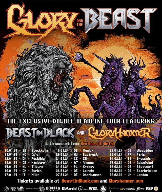 BEAST IN BLACK & GLORYHAMMER Auf Glory And The Beast Tour!