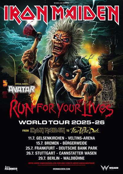 IRON MAIDEN - kündigen ihre "Run For Your Lives World Tour 2025/26" an