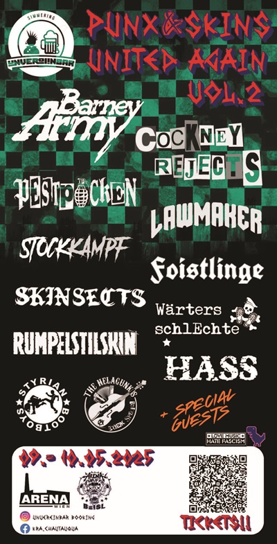 PUNX & SKINS UNITED AGAIN: VOL. 2 - Das Line Up steht fest