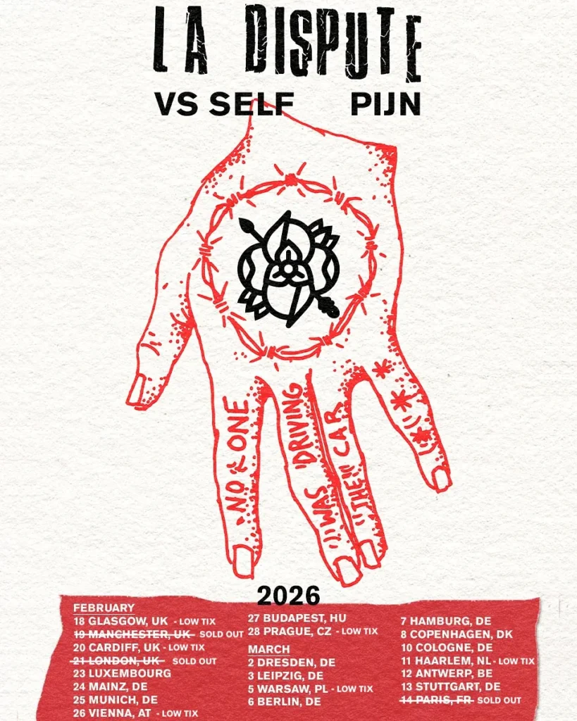 Tourposter von La Dispute 2026