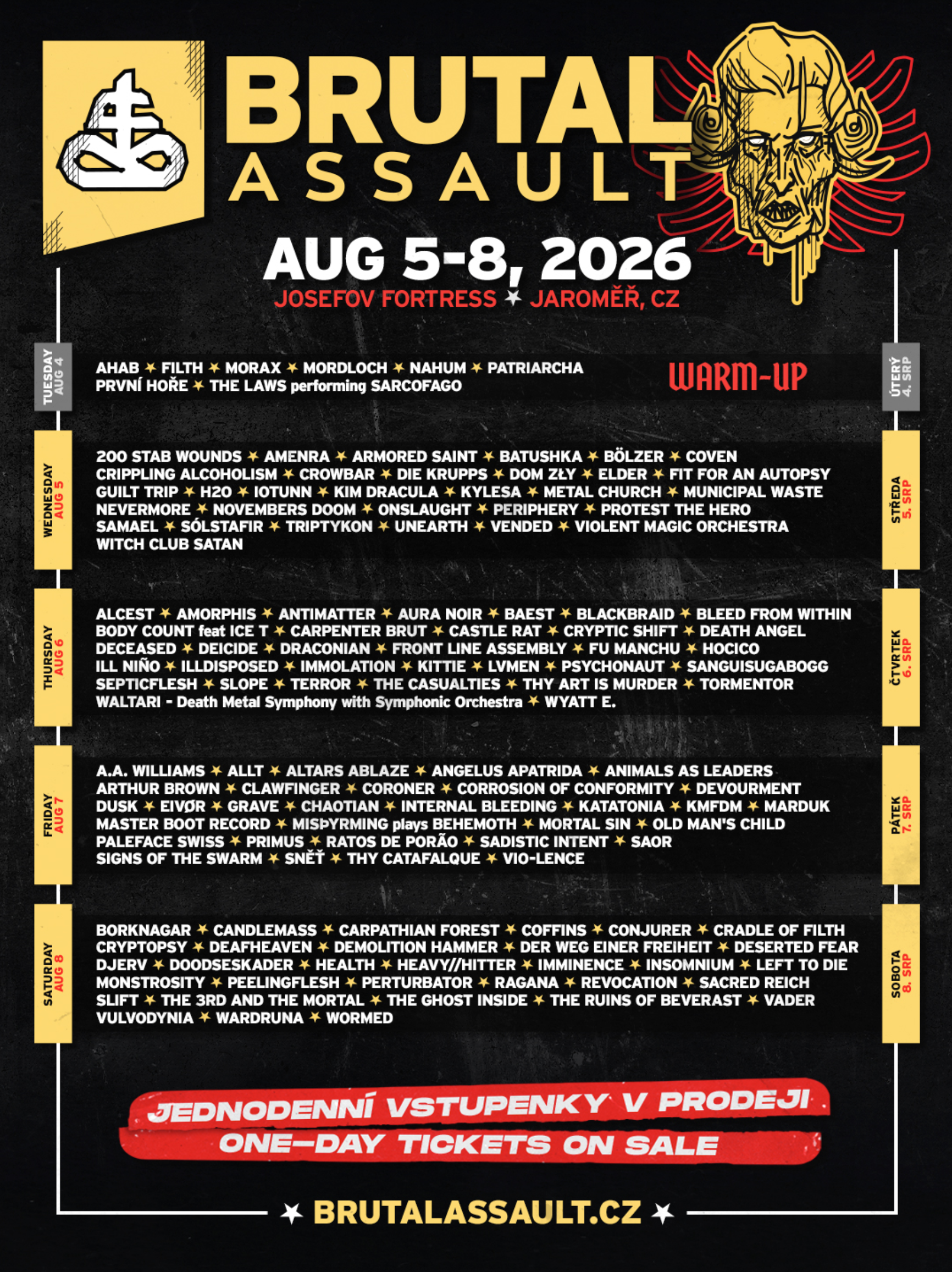 BRUTAL ASSAULT 2026 – Das komplette Lineup!